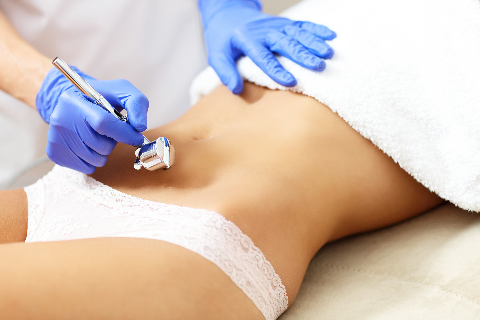 Woman Having Abdomen Mesotherapy 